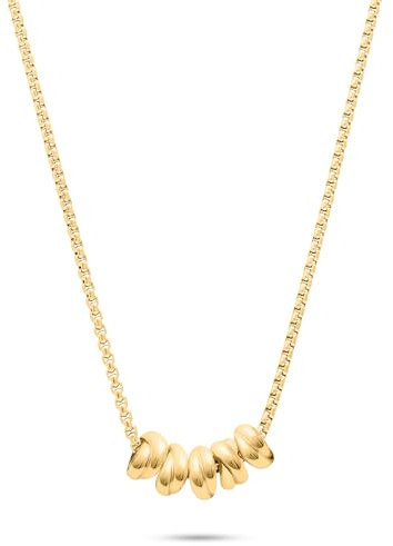 s.Oliver Necklace - Elegante Halskette aus poliertem Edelstahl - IP Gold - Vierkantkette 45 cm - wasserfest & hautfreundlich