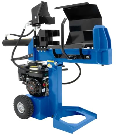 Spaccalegna 15 Tonnellate Idraulico 7HP Benzina Taglialegna 5L Orizzontale Verticale Lunghezza Max Tronchi 520mm Ciclo Rapido Doppie Impugnature Cuneo 4 Vie e Copertura Antipioggia Inclusi