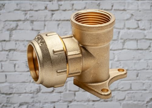 Quarzflex Messing PE Rohr Verschraubung (Wandscheibe 32 mm x 1 IG)