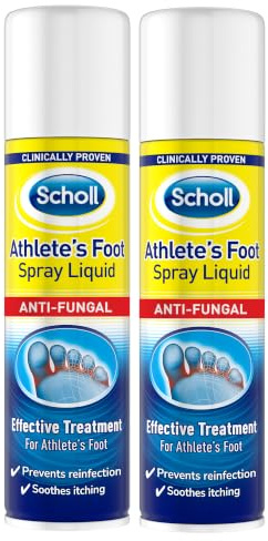 Dr. Scholl's Athlete's Foot Spray, 150ml - Antifungal Treatment, Clinically Proven with Tolnaftate, Fast-Acting Spray for Athlete's Foot Relief (Pack of 2)