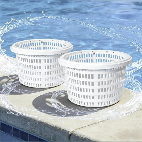 2 pezzi Cestello dello skimmer piscina, cestello del filtro dello skimmer per piscina, cestellos di ricambio per filtro piscinas, per piscine interrate o fuori terra, foglie, erbas, capelli, schiuma