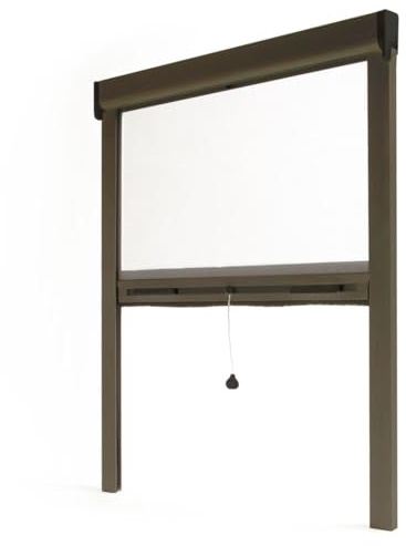 Avosdim Fliegengitter-Rollo für Fenster, Aluminium, Luxus, Höhe 100 x Länge 80 cm, zuschneidbar, bronzefarben, Schutz vor Insekten