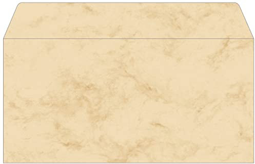 SIGEL DP074 Briefumschläge, Marmor beige, gummiert, DIN lang, 50 Stück