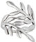 Silverly Frauen .925 Sterling Silber Blatt Rebe Laurel Ast Zweig Pflanze offenes Band Ring