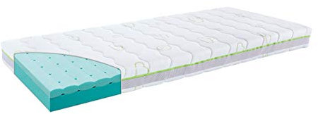 Träumeland T080241 Kinder-& Jugendmatratze Waldduft mit cellpur-Schaum und zwei Härtegraden, Größe 90 x 190 cm, weiß