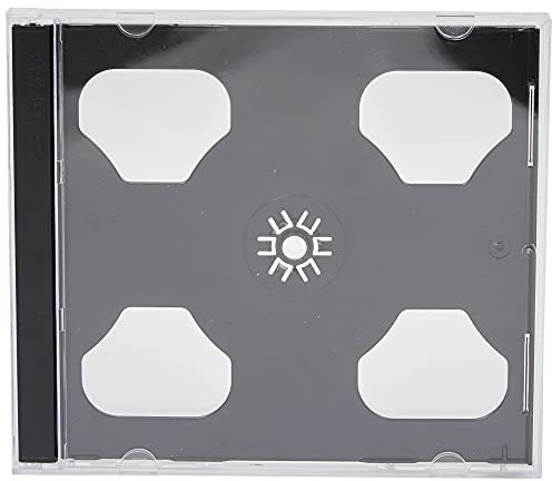 Dragon Trading® - Custodia Jewel Case doppia per CD/DVD, da 10,4 mm di spessore, con scomparto interno di colore nero in grado di contenere 2 dischi (confezione da 5 pezzi).