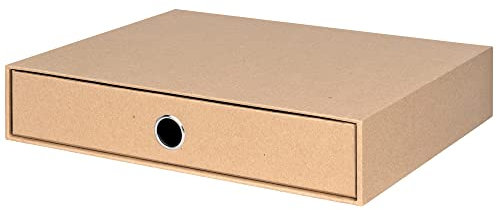 Rössler Papier 1524452620 - S.O.H.O. Schubladenbox für DIN A4, mit Griffloch, Kraft, 343 x 250 x 65 mm, 1 Stück