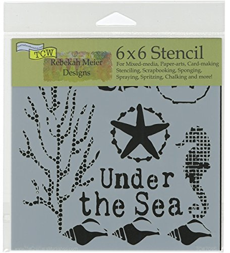The Crafters Workshop Under The Sea Stencil, Transparent, 6 x 6-Inch (18 x 16 x 0.1 cm)