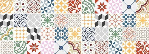 VINILIKO Design | Alfombra Vinílica Patio de Colores 50x140 cm - Antideslizante, Impermeable, Lavable - Varios Tamaños - Alfombra Vinilo Salón, Cocina