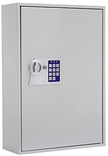 Profirst Schlüsselschrank Elea 200, Elektronikschloss, mechanische Notöffnung möglich, Lichtgrau, BxH 38x55 cm, 200 Hakenleisten, 200 Schlüsselanhänger gratis, inkl. Befestigungsmaterial