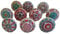 10 x Mix Vintage Look Flower Ceramic Knobs Door Handle Cabinet Drawer Cupboard Pull Mandala Design (Pink)