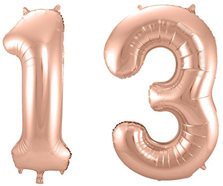 Folat 800037 - Folienballon - Zahl 13 - rosegold - ca. 86 cm hoch
