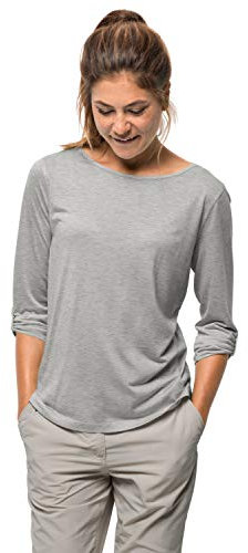 Jack Wolfskin Damen Coral Coast 3/4 T-Shirt, Light Grey, S1806531.0