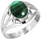 Jeweloporium 925 Sterling Silber Ringe für Frauen Grün Natürlich Malachit Edelstein Mode Silber Ringe Größe 57(18.1) das Erntedankfest Geschenk Boho Schmuck