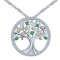 Yumilok 925 Sterling Silver Tree of Life Necklace with Cubic Zirconia for Women Gift