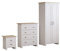 AFN Country Style 4 or 3 Piece Bedroom Set - Wardrobe Chest Bedside White Oak (3 Piece Set)