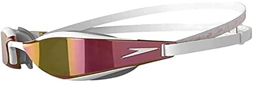 Speedo Unisex Fastskin Hyper Elite Mirror Swimming Goggles, White/Oxid Grey/Rose Gold, One Size