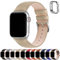 Fullmosa Correa para Apple Watch, Correas de Cuero Genuino Compatible con Apple Watch SE Series 8 Series 7/6/5/4/3/2/1/Se/Se2, Caqui + hebilla de plata,42mm/44mm/45mm