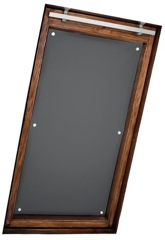 Home-Vision Verdunkelungsrollo ohne Bohren Dachfenster Graphit P08-76x115cm | Thermorollo für Velux, mit Saugnäpfen, lichtundurchlässig, Hitzeschutz, Verdunklung