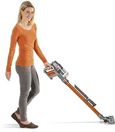 MAXXMEE Akku-Zyklon-Staubsauger Pet Star | Kabelloser Hand- & Bodenstaubsauger in einem | Leicht entleerbarer 600ml Schmutzauffangbehälter | 2-stufige Saugkraftregulierung [orange/Silber ]