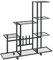vidaXL Blumenständer auf Rollen Blumentreppe Pflanzenständer Blumenregal Pflanzentreppe Pflanzregal Blumenbank 94,5x25x92,5cm Schwarz Metall