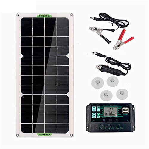 30W Panneau Solaire Voiture Van Bateau Caravane Camping-Car Trickle Portable 12V Chargeur de Batterie avec ContrrLeur 100A