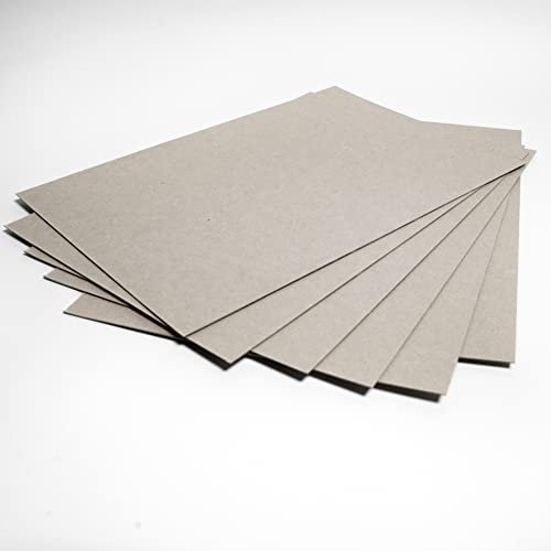 LEIPA Recyclingkraftkarton 25 Blatt Graupappe A3 Graukarton Grau Buchbinderpappe 400 g/m² für Bastelarbeiten Pappe Finnpappe Kalendergestaltung Bastelkarton Recycelte Graupappe