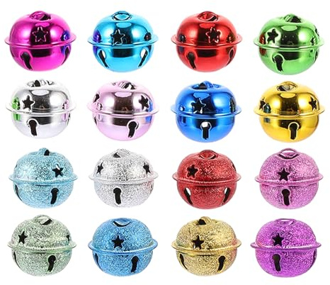 Vaguelly Girlandendekor Glockenanhänger 16 Stück Weihnachtsgl?ckchen zum Basteln DIY- Weihnachtsverpackungszubeh?r Kleine Gl?ckchen für Weihnachtsbaumanh?nger Metallglocken
