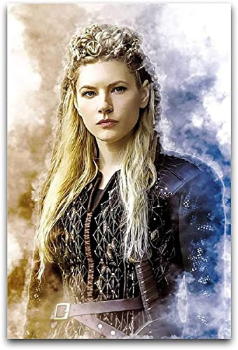LBMED Leinwand Druck Poster Wikinger Lagertha Poster Malerei Leinwand für Wohnzimmerdekoration Wandkunst Kunstwerk Malerei Kunstdrucke Bild 19.7x27.6(50x70cm) Kein Rahmen