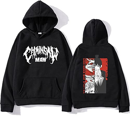 Chainsaw Man Denji Hoodie for Women Men Teen Denji Cosplay Costume Printed Pullover Long Sleeve Hooded Sweatshirt Casual Jacket Coat Top