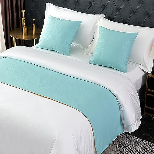 QRGMKL Einfarbiger Bettläufer weich kein verblassendes langlebiges Betttuch im europäischen Stil einfache Bettwäscheschals Dekor für Schlafzimmer Hotel-Style 01||2 Pillowcases (50x50cm)