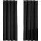 Ystyle Rideau Velours Thermiques Lot De 2, Rideau 100% Occultant, 140×225cm, Rideau Thermique Isolant Anti Froid, Rideau Opaque Salon Moderne, Rideau Phonique Anti Bruit Chambre, Noir