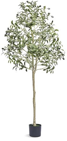 VEVOR Faux Arbre 155 cm Vert Plante Artificielle PE Haut Olivier avec Pot 150x125 mm Décoration de Style Fausse Plante pour Maison Bureau Hôtel Centres Commerciaux Intérieur Extérieur