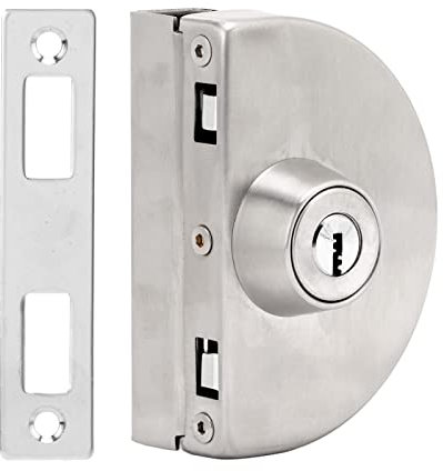 Serratura Per Porta in Vetro Chiusura Per Porta in Vetro Semicircolare in Acciaio Inossidabile Serratura Per Vetro Per Ufficio Laterale Singola Serratura Scorrevole Per Vetrina Singola Per Banca Domes
