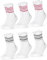 Occulto Damen Retro Tennissocken 80% Baumwolle 6er Pack (Modell: Steffi) Pink Grau Glitzer 35-38
