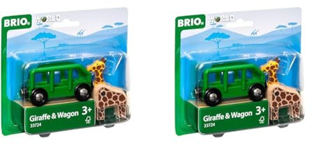 BRIO Bahn 33724 - Giraffenwagen (Packung mit 2)