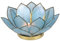 GURU SHOP Lotus Teelicht Muschel 14x6 cm - Himmelblau, Teelichthalter & Kerzenhalter