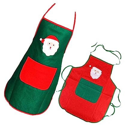 ABOOFAN Grembiule Natalizio Di Babbo Natale Con Spalline Regolabili Senza Maniche Per Cucinare E Servire