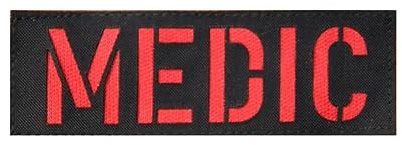 Medic Klett Patch 5x15cm First Aid Patch für Taktische und zivile Rettungsrucksäcke, Rettungswesten, Schutzwesten, Plattenträger, medizinische Taschen