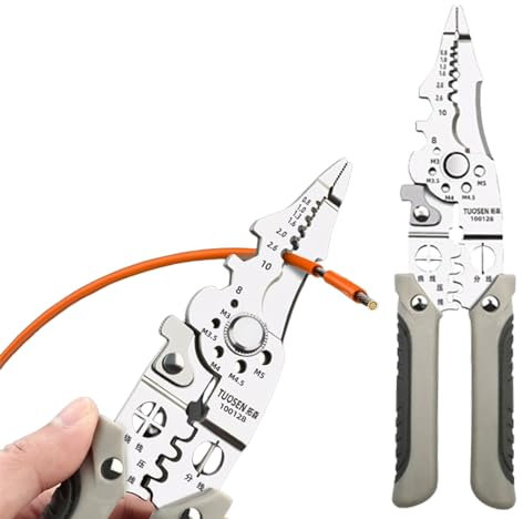2024 New Arrival Multifunctional Wire Stripper Crimper Cable Cutter Pliers, Multipurpose Wire Stripper for Electrical Cable Cutting (1PCS)