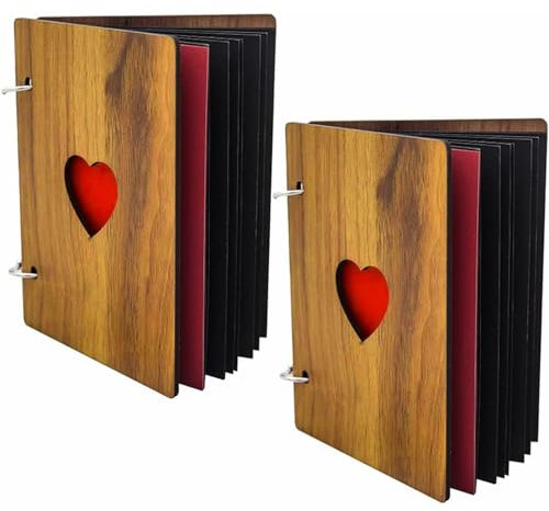 DIY Holz Hochzeit Scrapbook - Vintage Fotobuch als Geschenk fr Geburtstag & Jahrestag (32 Seiten)