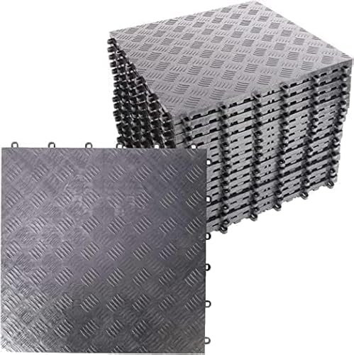 TINMAGI 20 pavimenti in PVC per garage 40 x 40 cm, piastrelle di gomma antiscivolo per garage, pavimenti in gomma resistente, spessore 18 mm