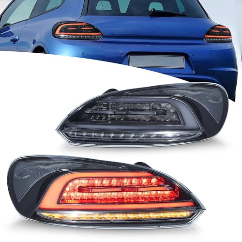 VLAND Rückleuchten Kompatibel für Scirocco 3 TSI TDI R 2009-2014, Mit E-Prüfzeichen, 1 Satz (Schwarz)