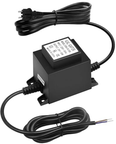 LED Trafo 24V Netzteil AC/AC 50W, Außen Steckernetzteil Transformator IP68,Transformator 220v 24v mit Stecker, led netzteil 24v für LED-Beleuchtung und Teichpumpen