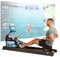 Christopeit Sport Wasserrudergerät Hudson - 10-Liter-Wassertank, rutschfest, klappbar, Bluetooth, LCD - Bambus Design