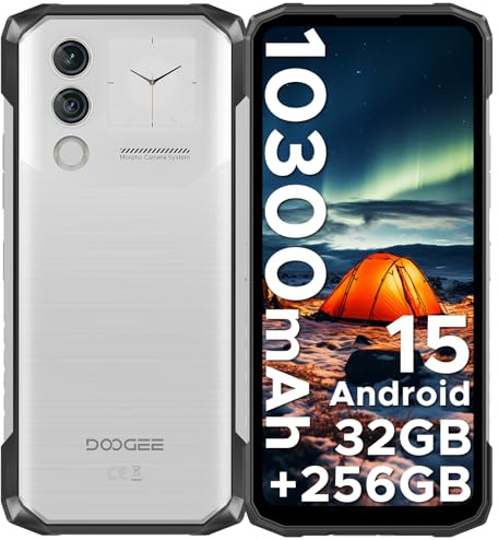 DOOGEE Blade 10 Max Android 15 Outdoor Handy Ohne Vertrag, 32(8+24) GB+256GB/2TB TF, 10300mAh Outdoor Smartphone,1.54 Heckdisplay 6.56” + 90Hz,50MP+8MP Baustellenhandy,Fingerabdruck/Face ID/NFC/OTG