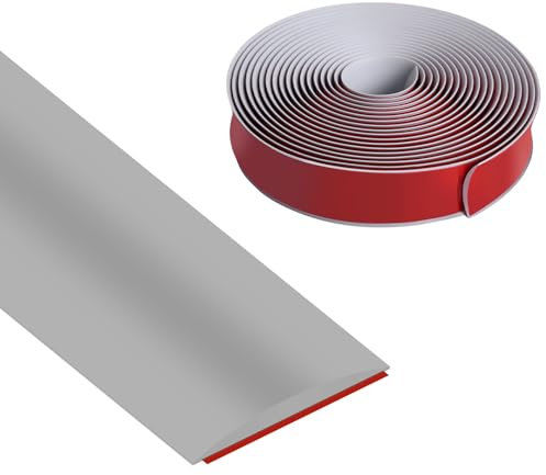 Vefhby Übergangsleiste Selbstklebend, 4cm x 6m Vinyl Übergangprofil Selbstklebend, Bodenleiste Abdeckleiste zum Verbinden von Bodenlücken Bodenleiste Fußböden(Grau)