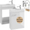 .Deftrans Bad Unterschrank Waschbecken Weiß – 50 x 70 x 21,3 cm, Badezimmer Set mit Waschtisch und Armatur, Hängeschrank, modernes Badmöbel, Waschbecken Armaturen, schmaler Badezimmerschrank