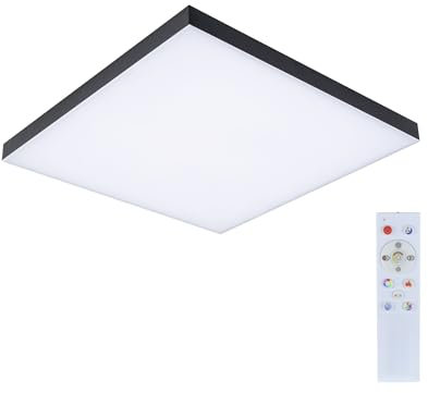 Paulmann 79915 LED Panel Loria Rainbow 450x450mm eckig incl. 1x19 W dimmbar dynamicRGBW Farbsteuerung Schwarz Metall Deckenleuchte 3000 K