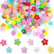 Canollo 100 Stück Filzblumen Deko, Streudeko Frühling mit Perlen, Bunte Sticker Blumen, Filzblumen Deko Zzubehör, 2,5cm Kunst Stoffblumen Filz Blumen, Steckblumen für Kinder DIY Deko Projekte